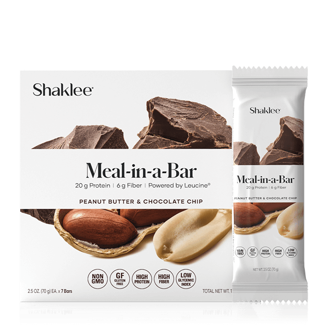 Shaklee 180® Meal-in-a-Bar, Peanut Butter & Chocolate Chip, 7 per box