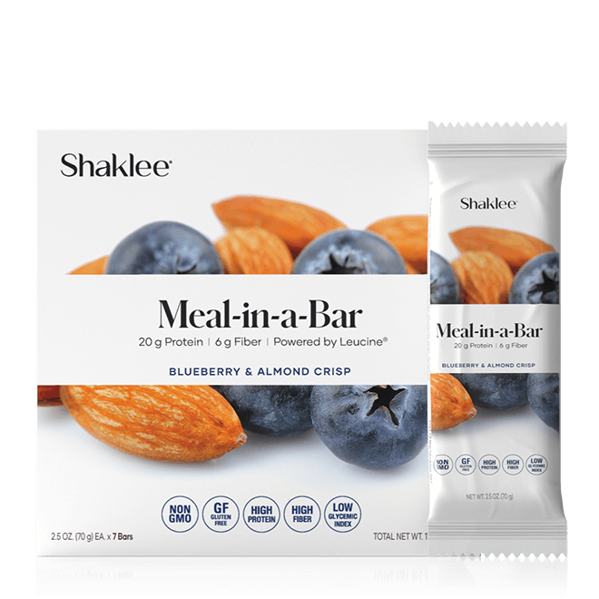 Shaklee 180® Meal-in-a-Bar, Blueberry & Almond Crisp, 7 per box